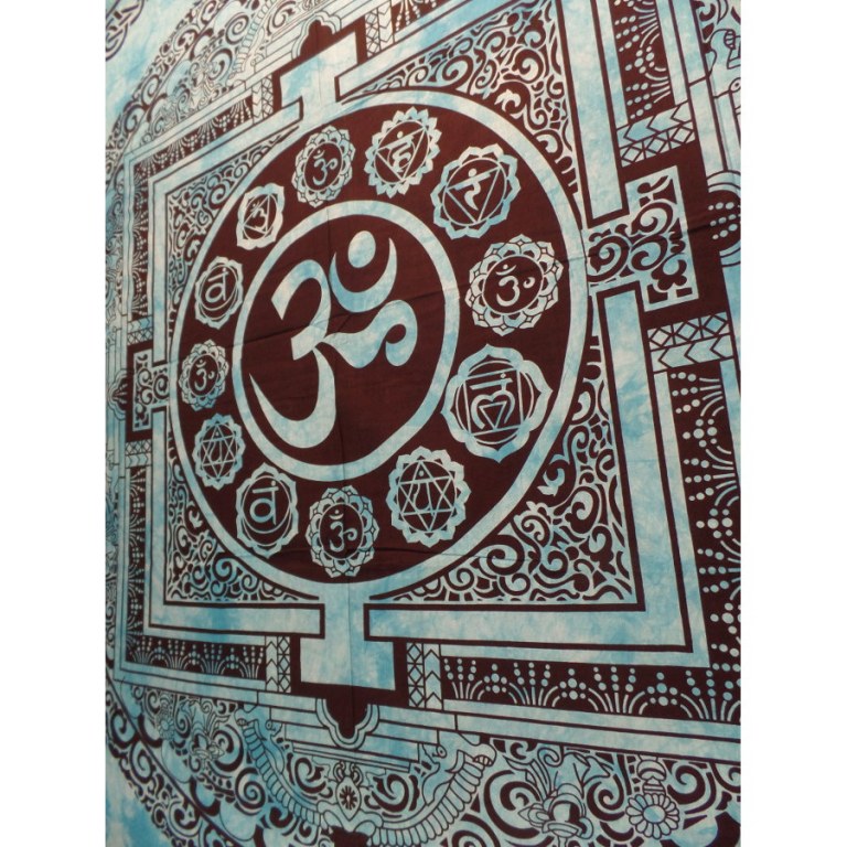 Tenture maxi mandala Aum bleu