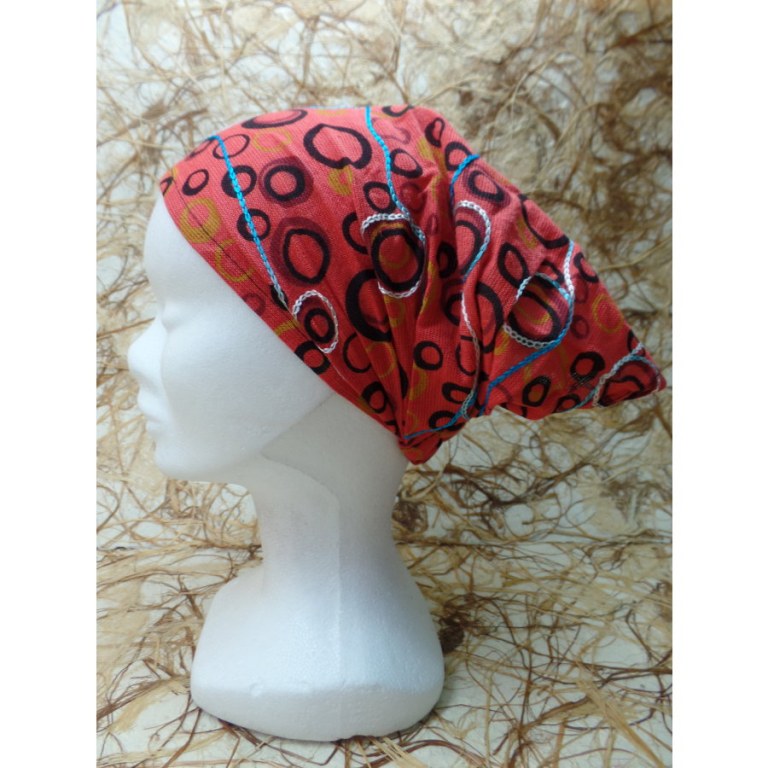 Bandeau/fichu rouge bulles