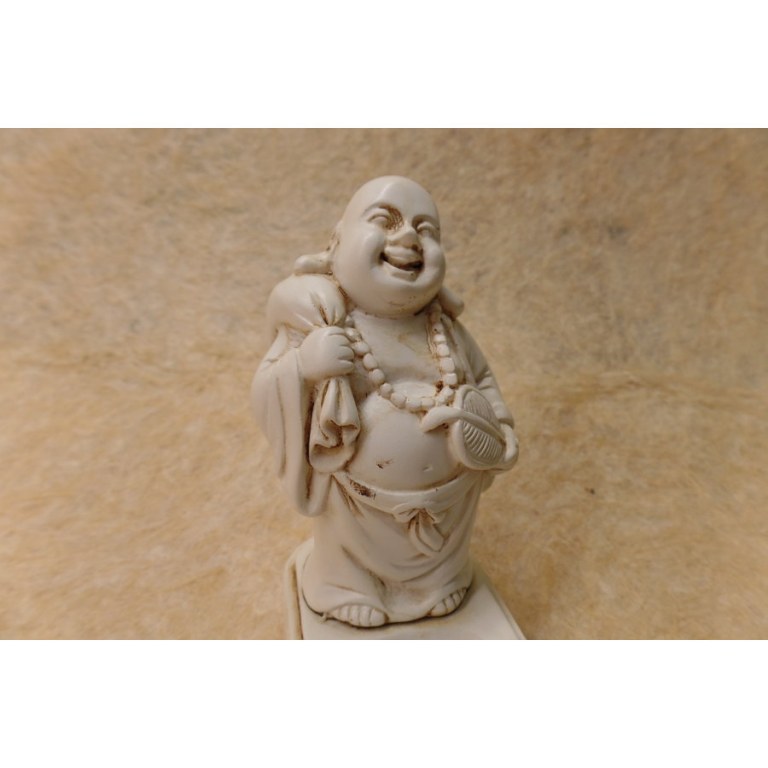 Porte encens blanc Bouddha chinois debout