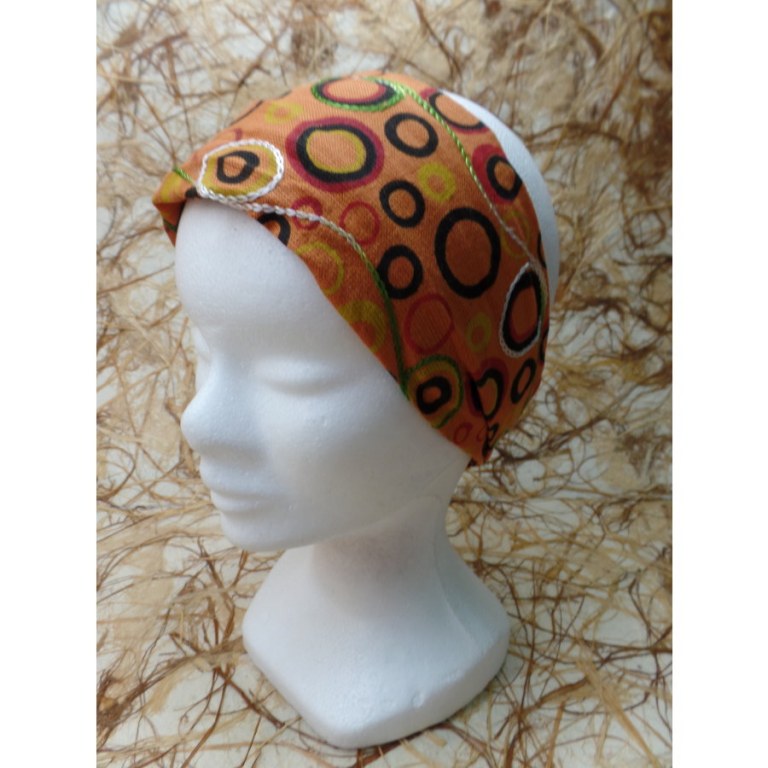 Bandeau/fichu orange bulles