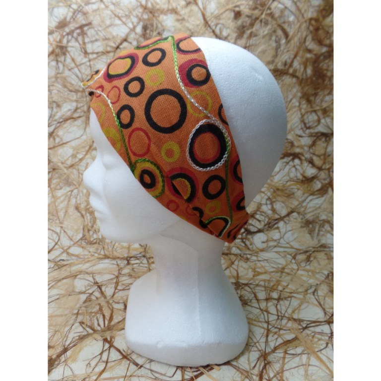 Bandeau/fichu orange bulles