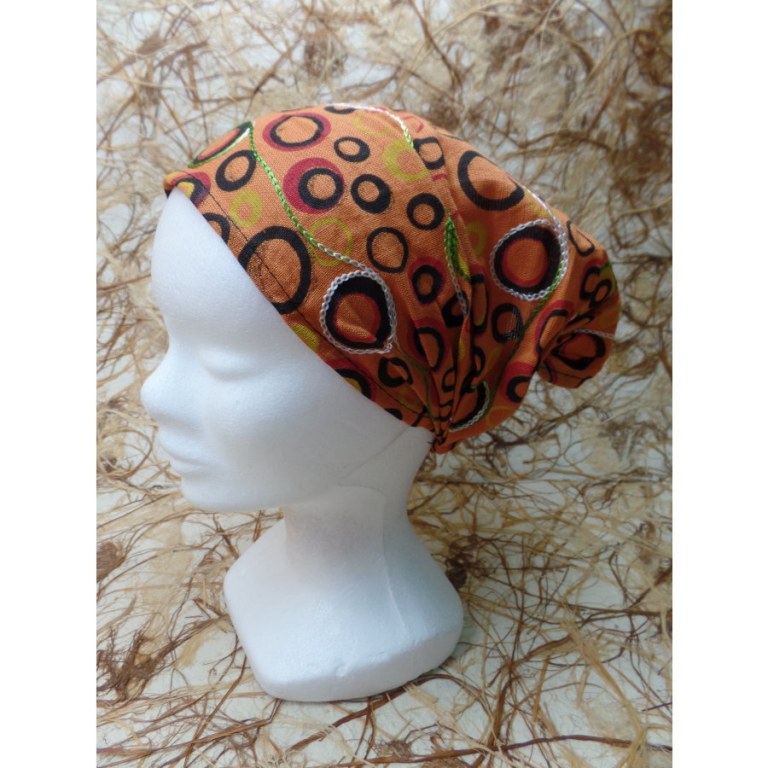 Bandeau/fichu orange bulles