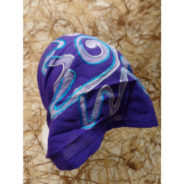 Fichu/bandeau délavé violet bordado