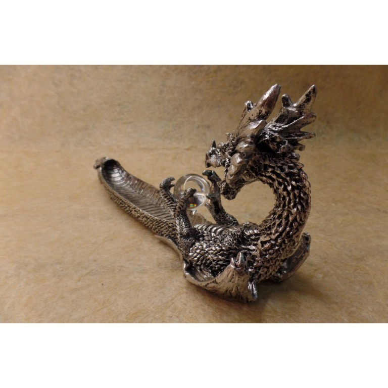Porte encens gris dragon de la chance