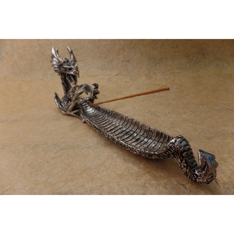 Porte encens gris dragon de la chance