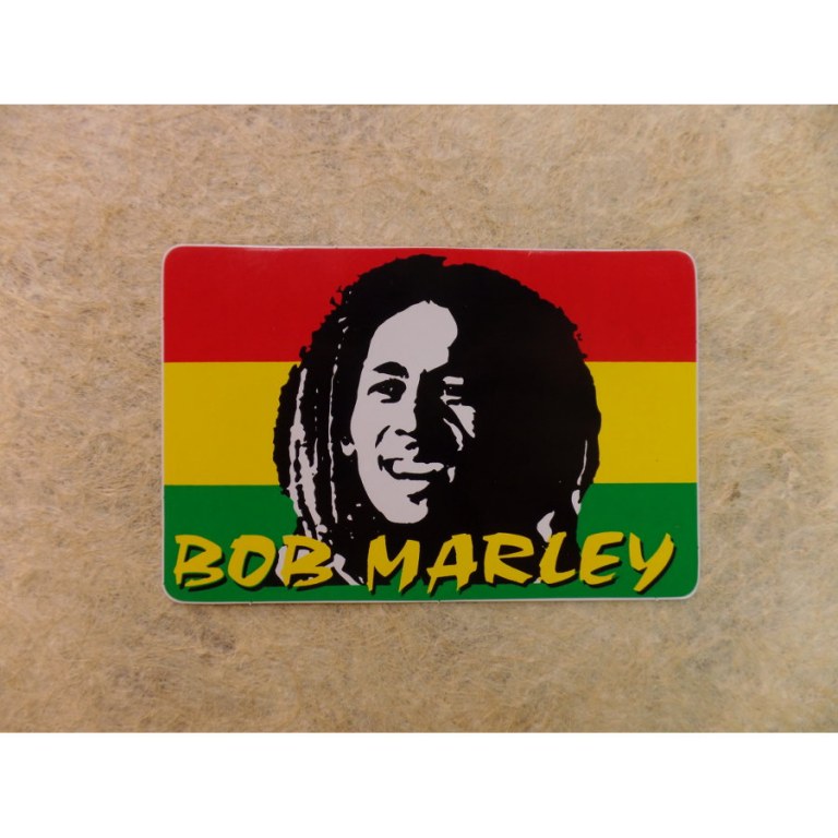 Autocollant rectangle Bob Marley 2