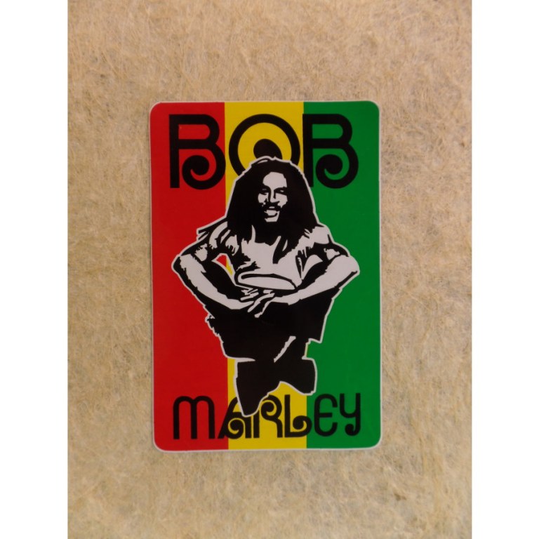 Autocollant rectangle Bob Marley 1