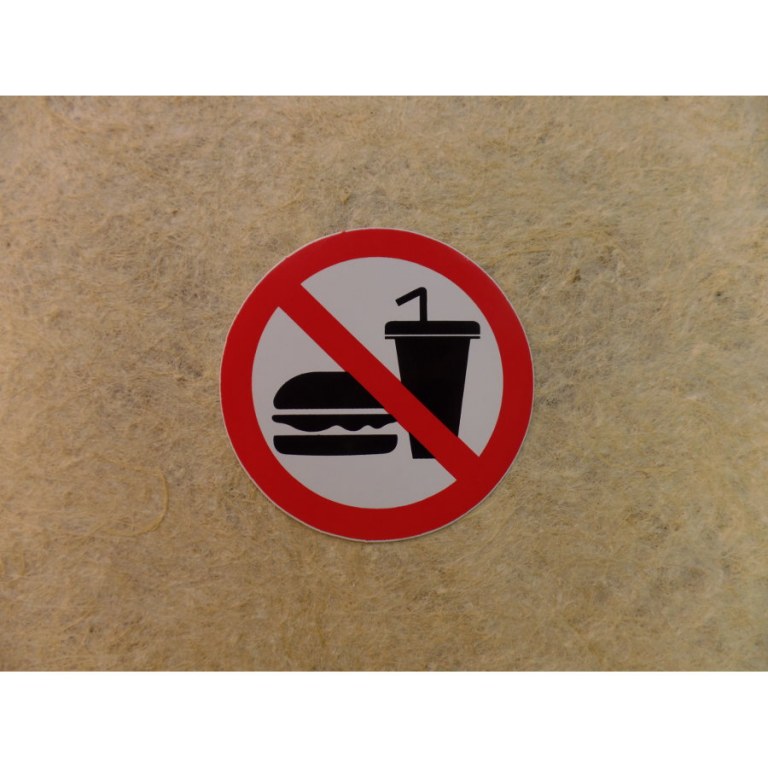 Autocollant interdit à la nourriture/boisson