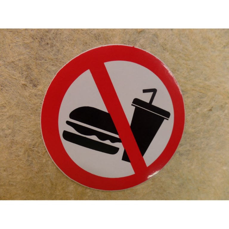 Autocollant interdit à la nourriture/boisson