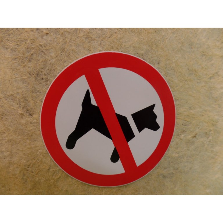 Autocollant interdit aux chiens