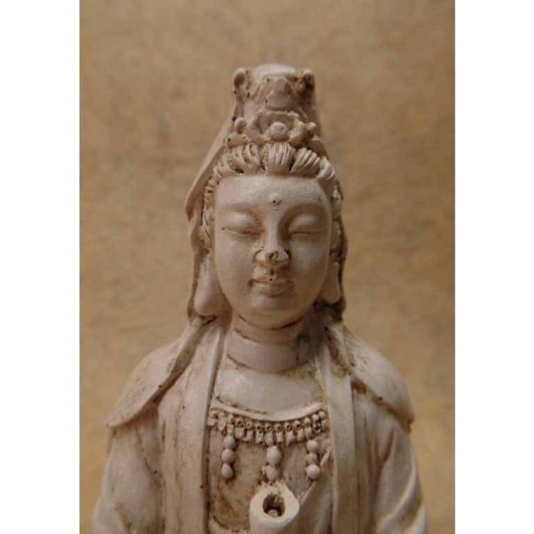 Porte encens blanc Bouddha sur son trône