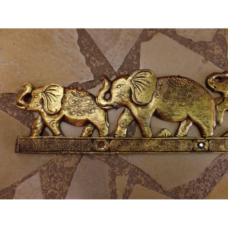 Tableau les 4 éléphants dorés