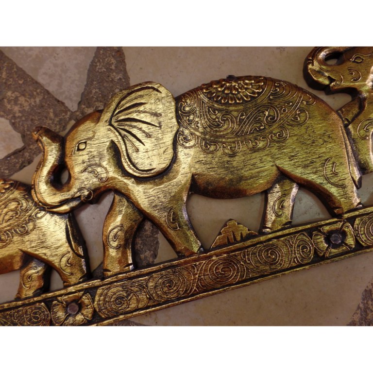 Tableau les 4 éléphants dorés