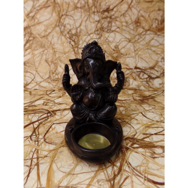 Porte encens/porte bougie noir Ganesh