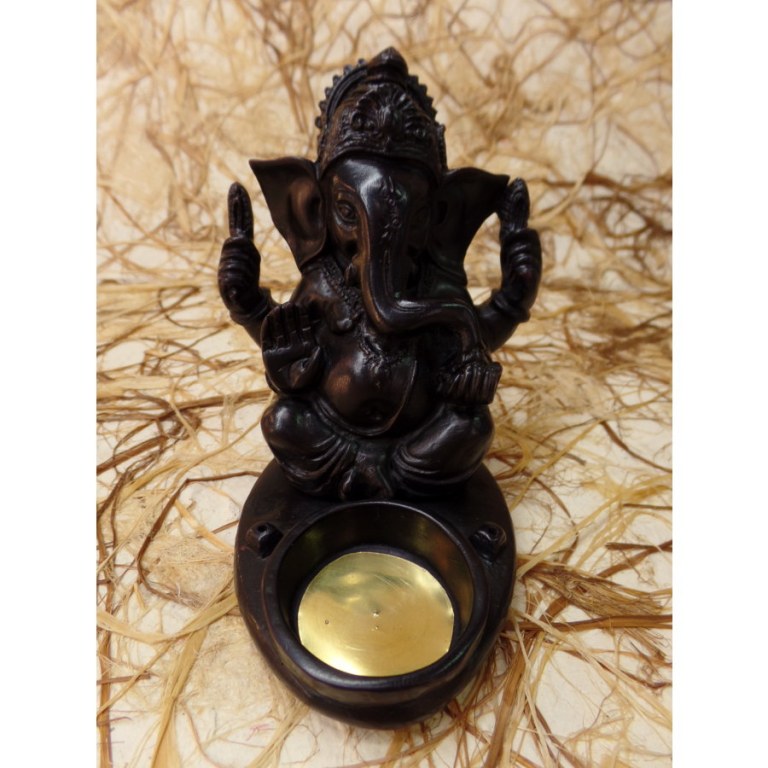 Porte encens/porte bougie noir Ganesh