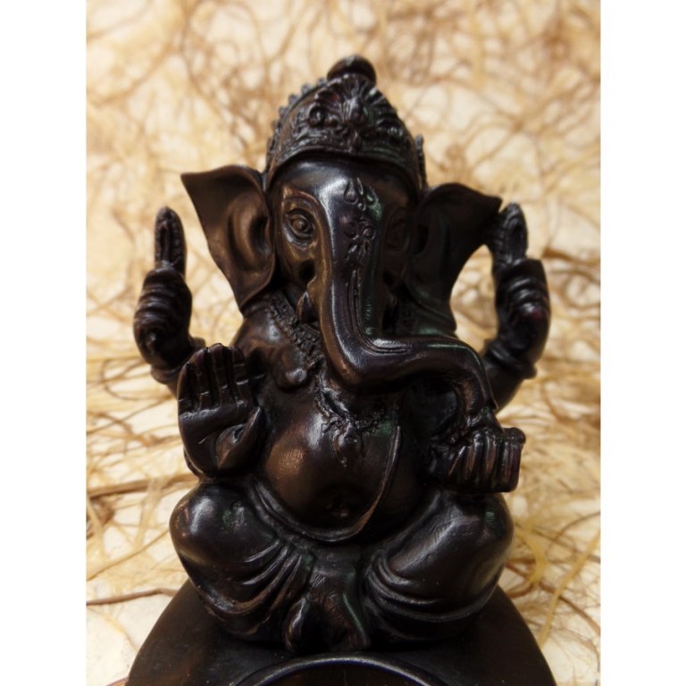 Porte encens/porte bougie noir Ganesh