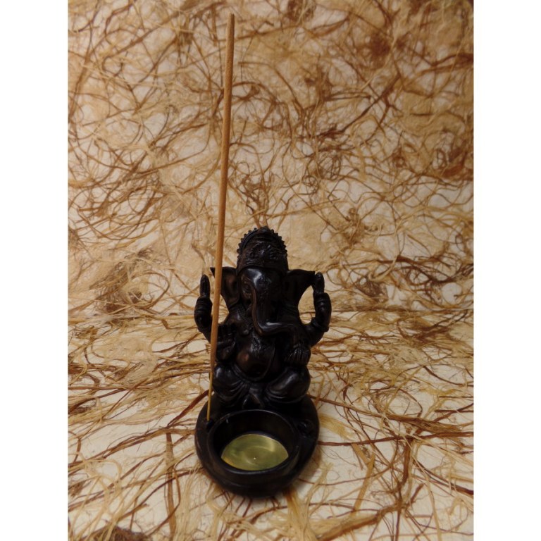 Porte encens/porte bougie noir Ganesh