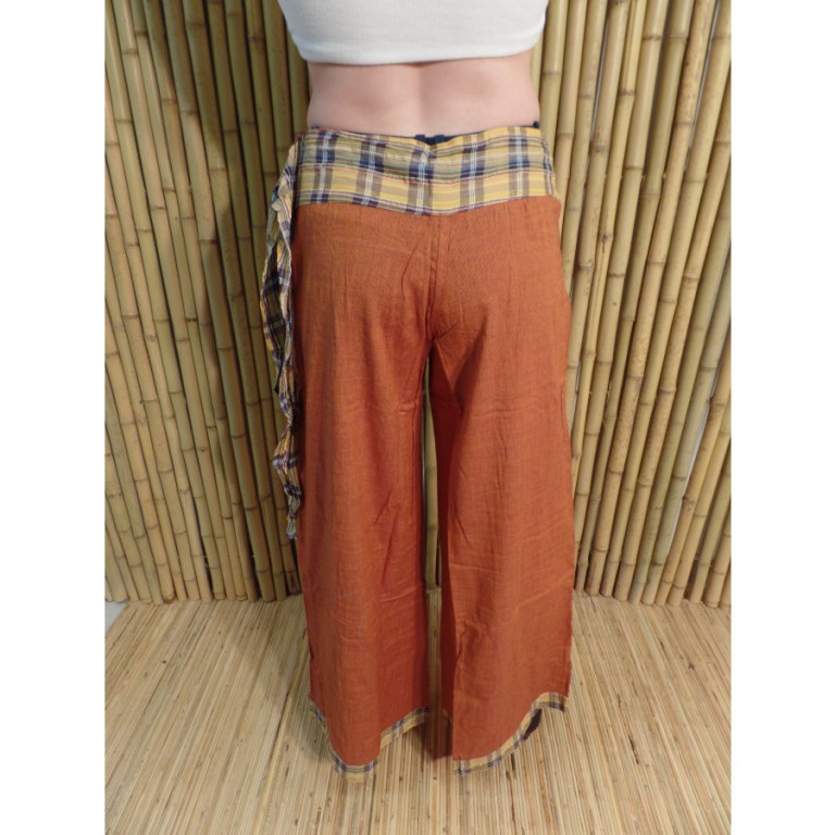 Pantalon Kaski rouille ceinture écossaise