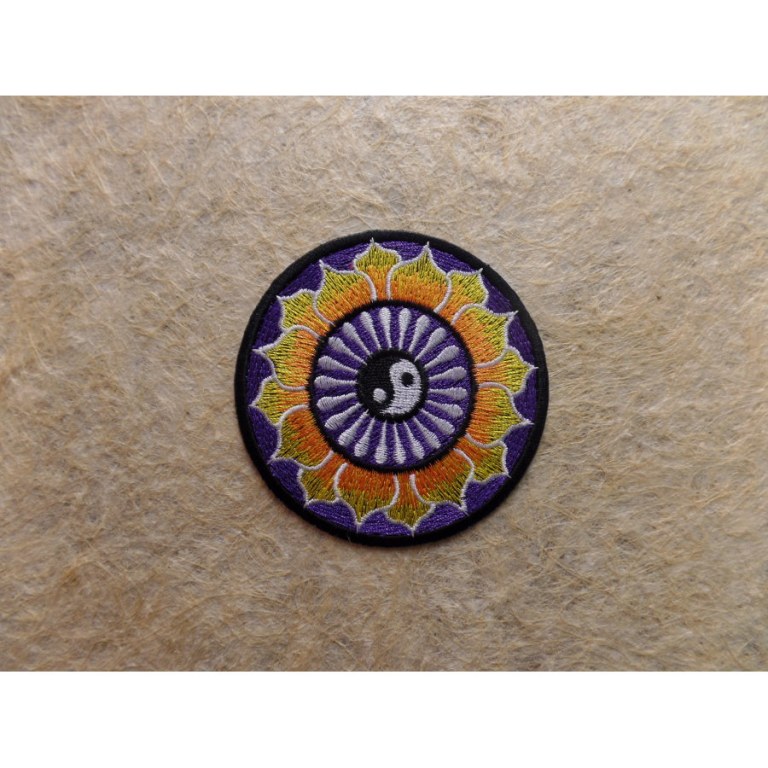 Patch yin yang fleur de lotus