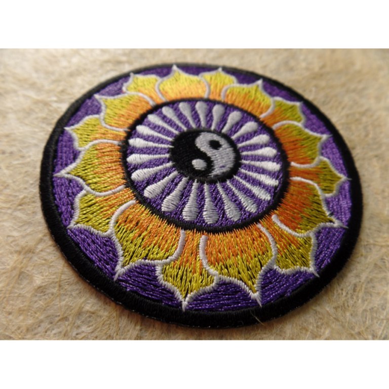 Patch yin yang fleur de lotus