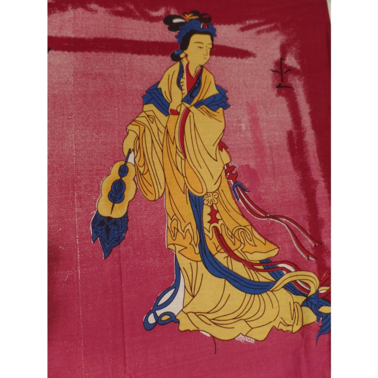 Tenture maxi rouge/bordeaux couple asiatique