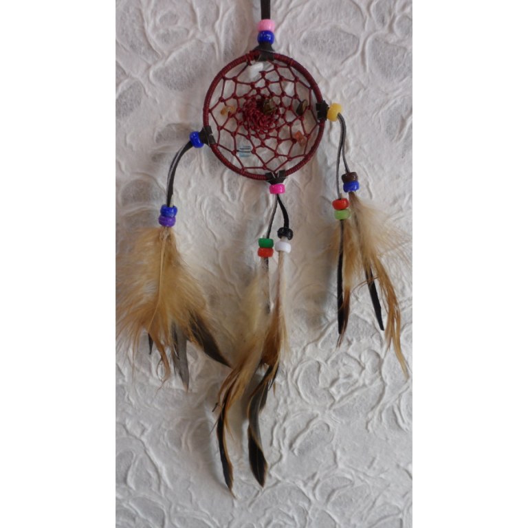 Mini dreamcatcher bordeaux ne'ti