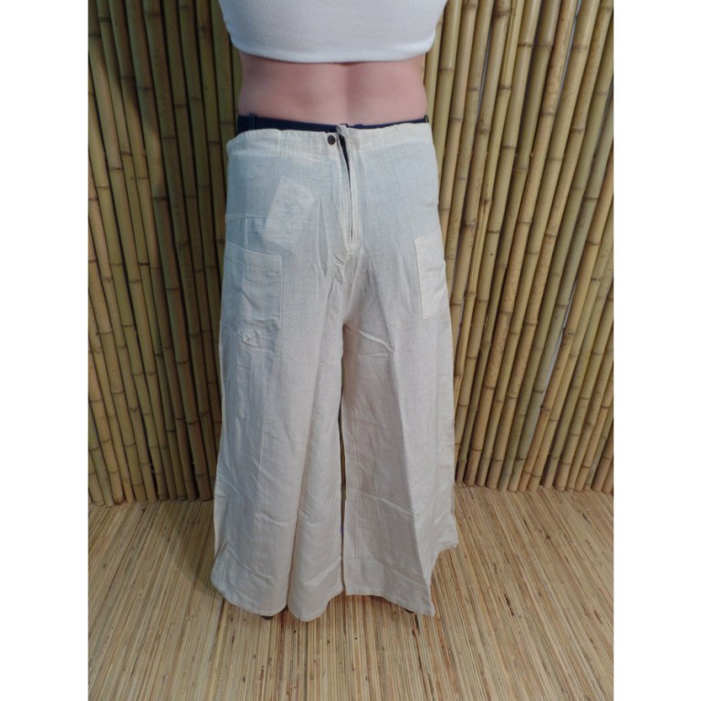 Pantalon taille basse écru