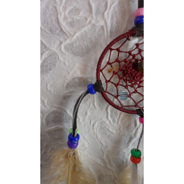 Mini dreamcatcher bordeaux ne'ti