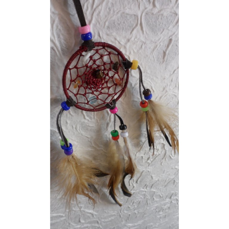 Mini dreamcatcher bordeaux ne'ti