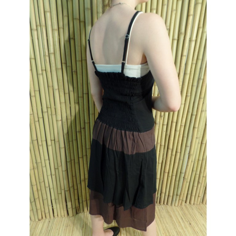 Robe d'été noire/marron motifs spirales