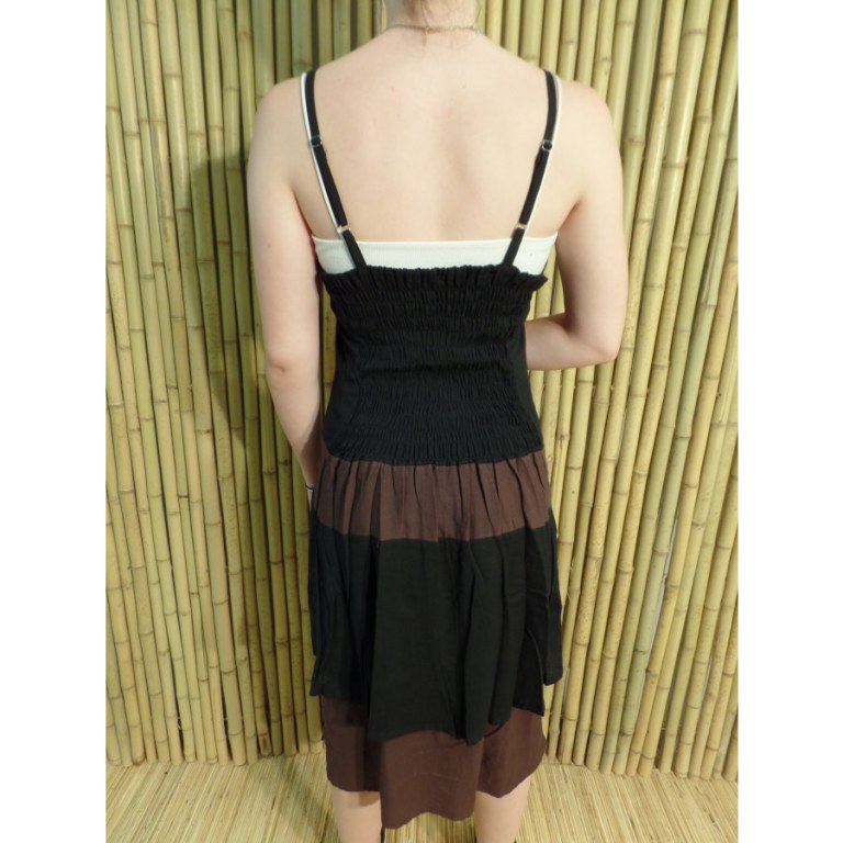 Robe d'été noire/marron motifs spirales