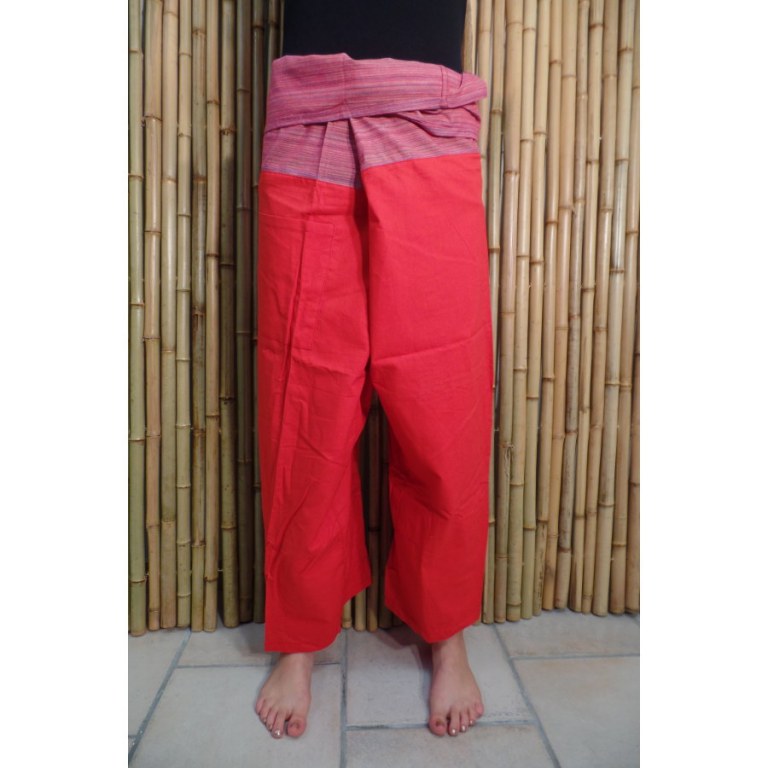 Pantalon thaï Pattaya uni orange foncé