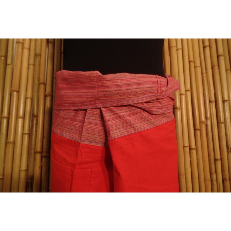 Pantalon thaï Pattaya uni orange foncé