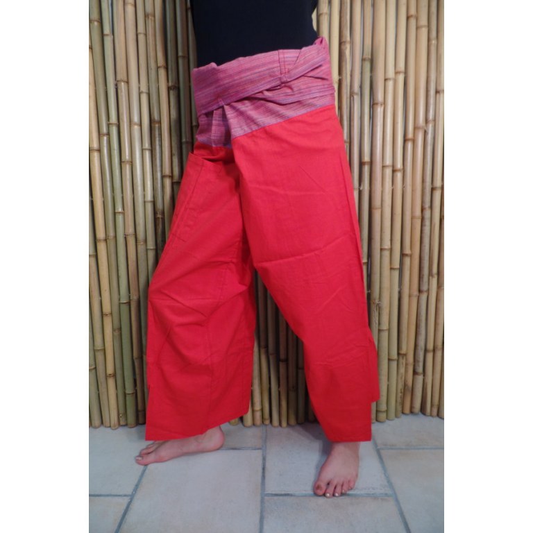Pantalon thaï Pattaya uni orange foncé