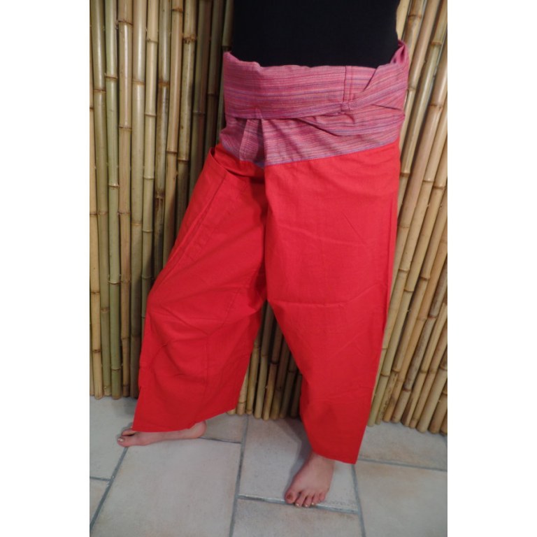 Pantalon thaï Pattaya uni orange foncé