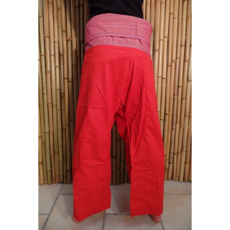 Pantalon thaï Pattaya uni orange foncé