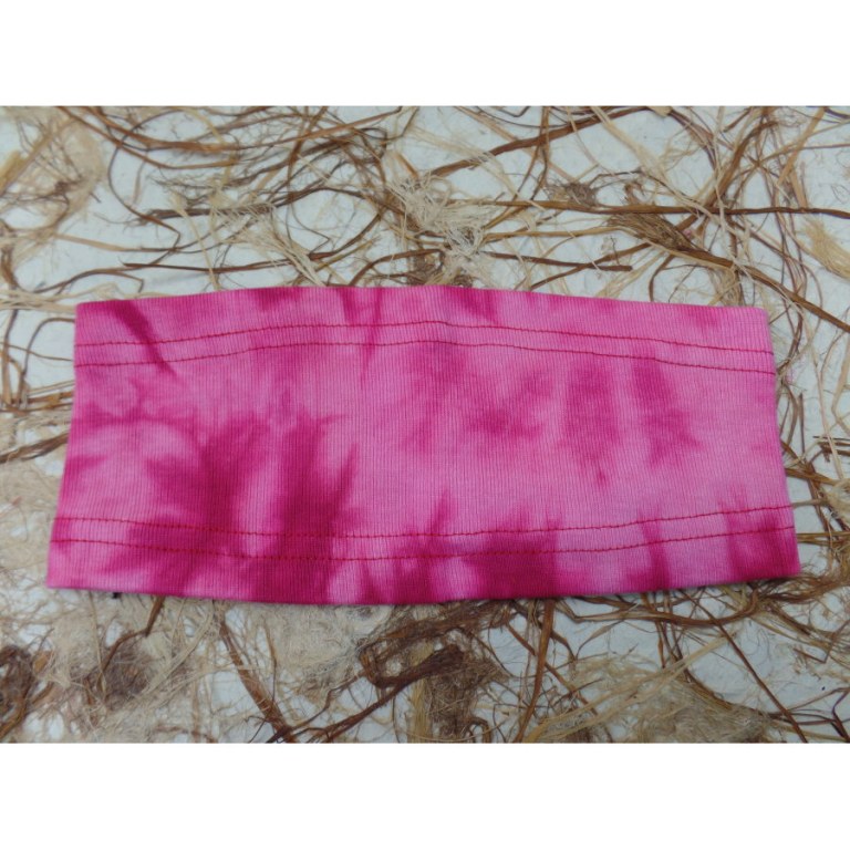 Bandeau rose effet tie and dye