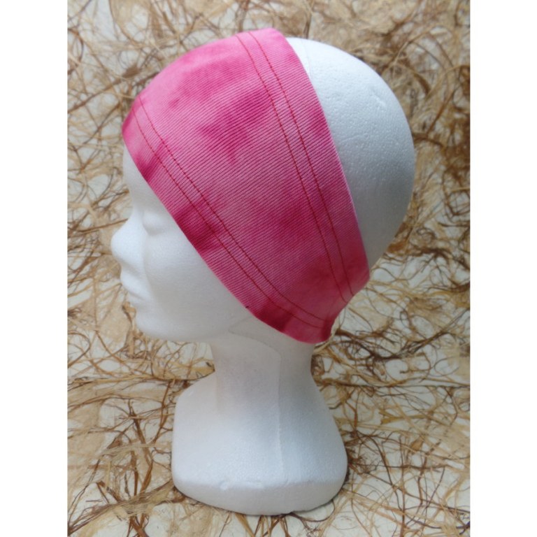 Bandeau rose effet tie and dye