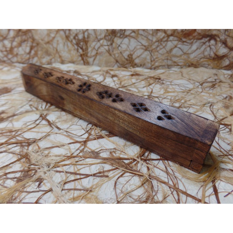 Boite coffre pyra porte encens bois 