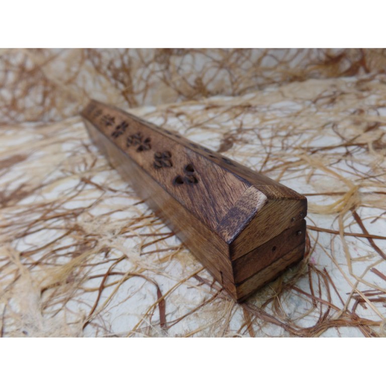 Boite coffre pyra porte encens bois 