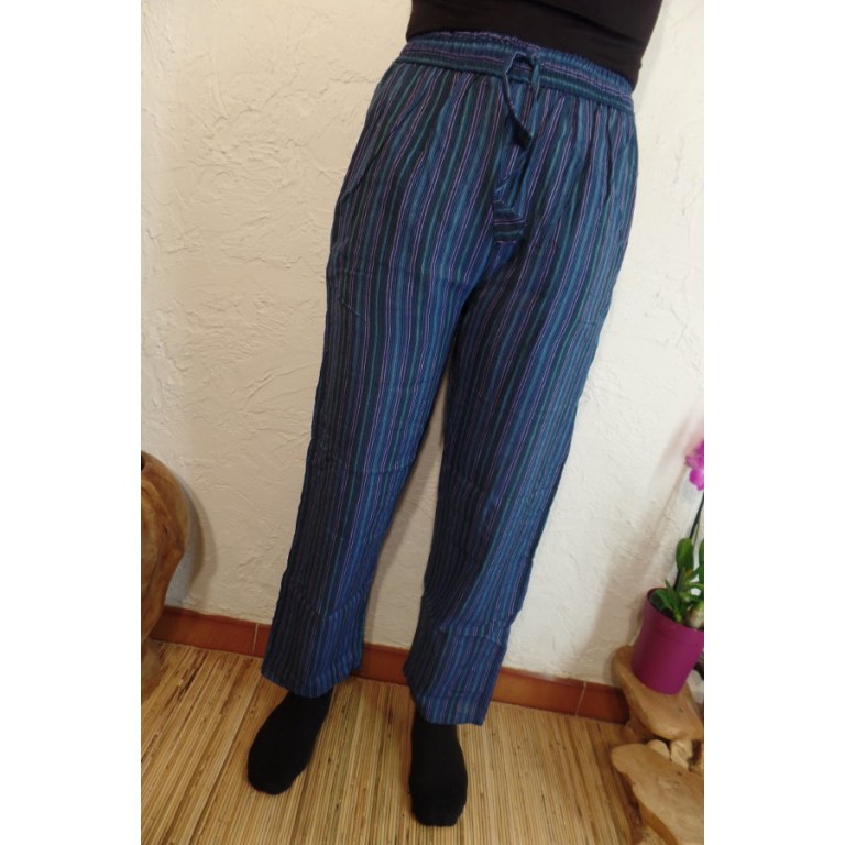 Pantalon Gandaki bleu/mauve
