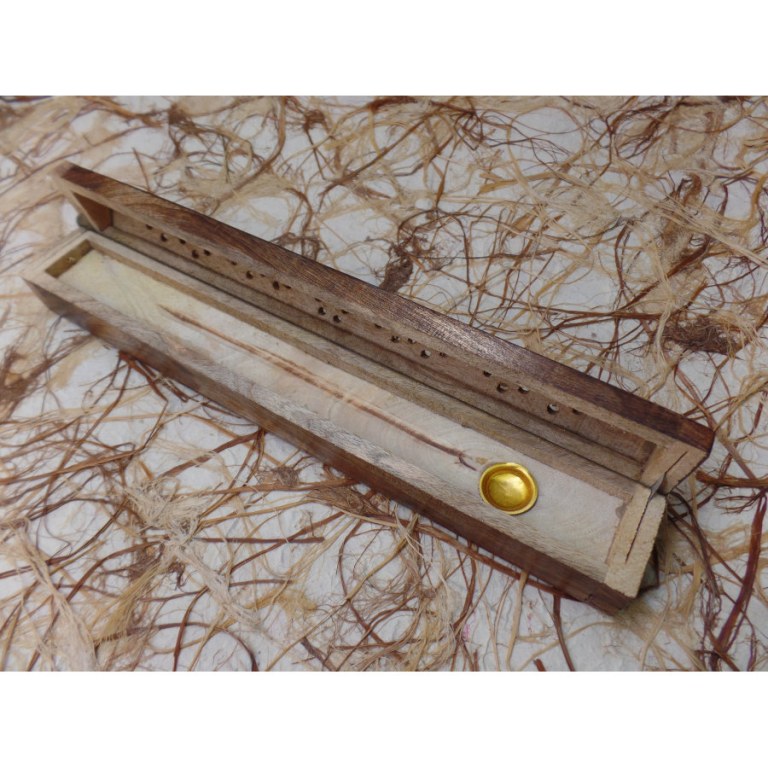 Boite coffre pyra porte encens bois 