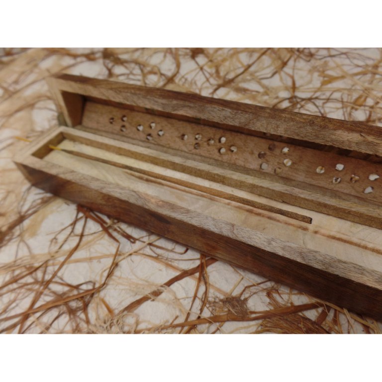Boite coffre pyra porte encens bois 
