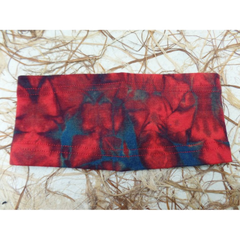 Bandeau rouge/bleu effet tie and dye
