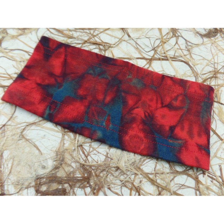 Bandeau rouge/bleu effet tie and dye