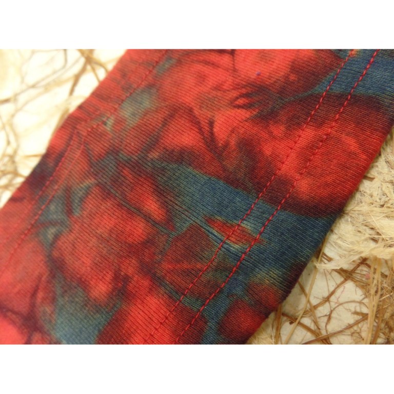 Bandeau rouge/bleu effet tie and dye