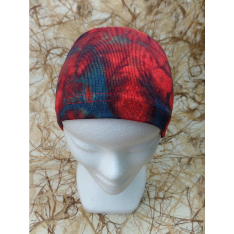 Bandeau rouge/bleu effet tie and dye