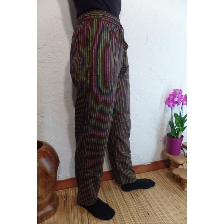 Pantalon Gandaki noir/jaune/vert/rouge