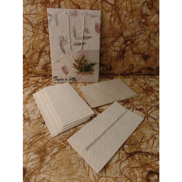 Set courrier blanc fleurs séchées