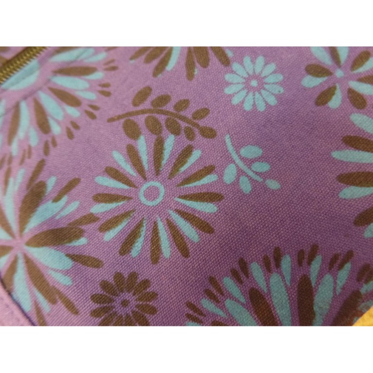 Sac passeport violet à fleurs
